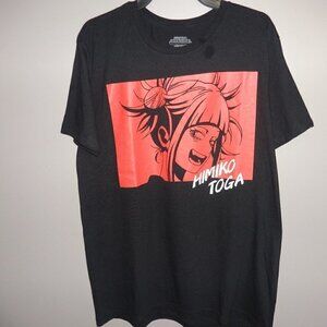 My Hero Academy, HIMIKO TOGA,T-shirt, black with red front logo L